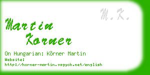 martin korner business card